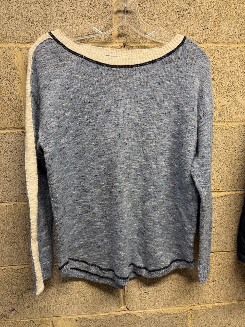 Talbots Light Blue Crewneck Sweater with Cream Stripe